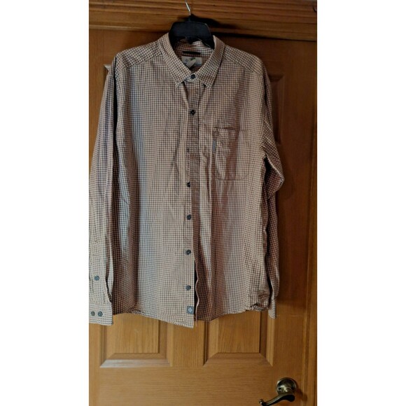 Columbia Sportswear Men's Size X Large Orange‎ Plaid Long Sleeve Shirt - Picture 5 of 9